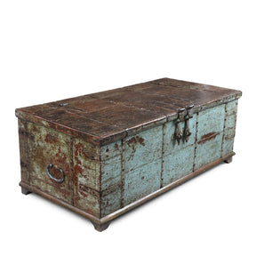 Painted Teak Coffee Table Chest - 19th Century