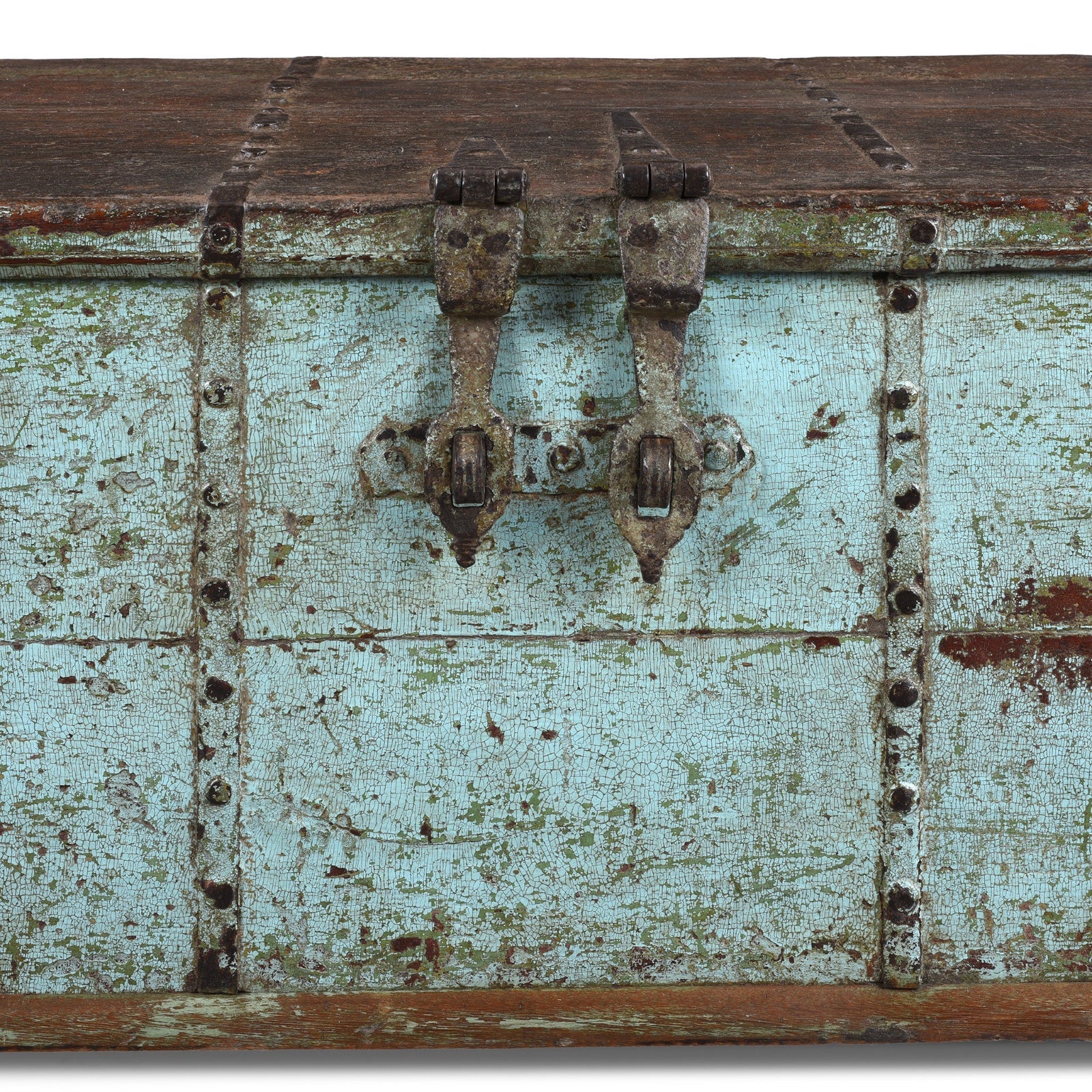 Painted Teak Coffee Table Chest - 19th Century