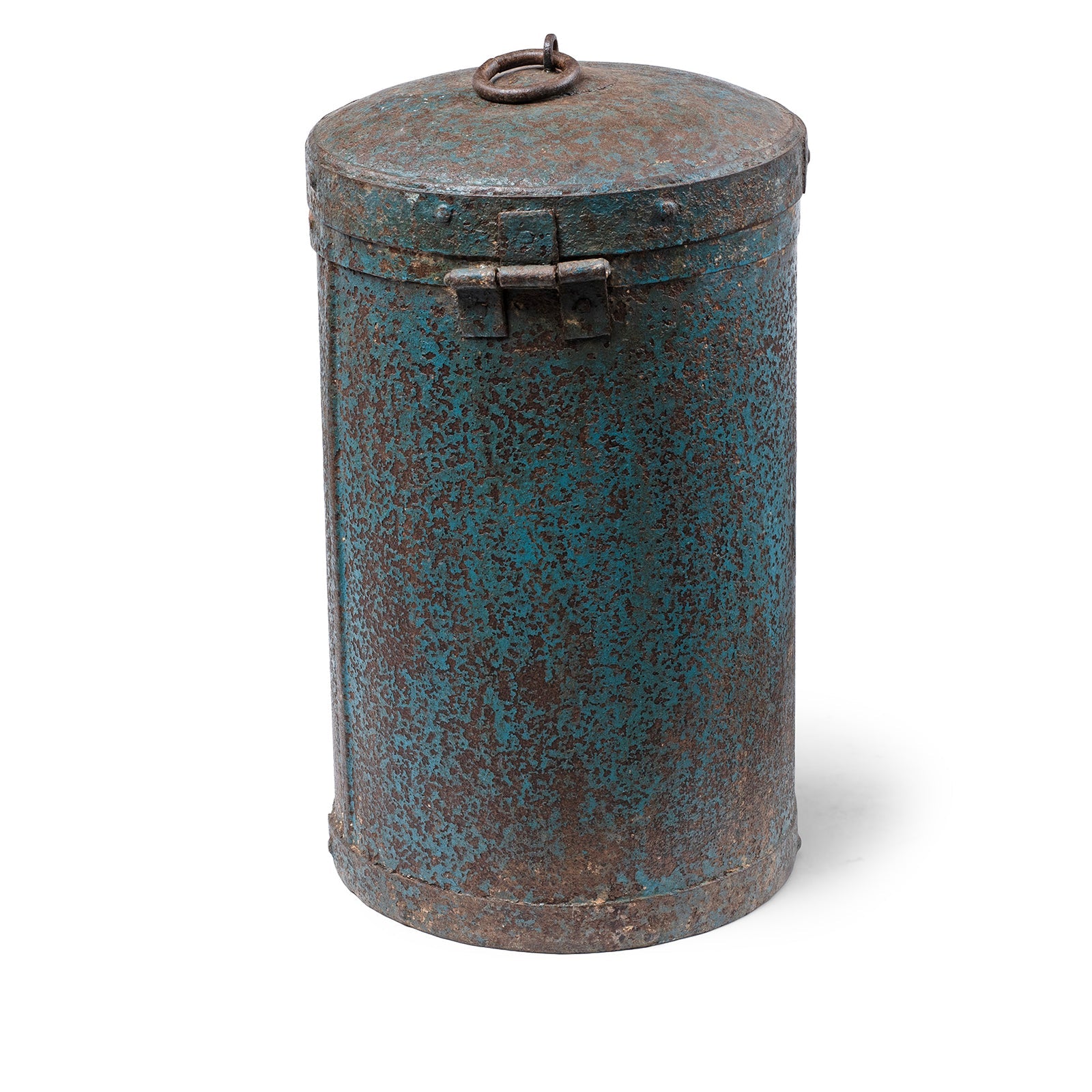 Blue Painted Storage Bin From Rajasthan - Ca 1920