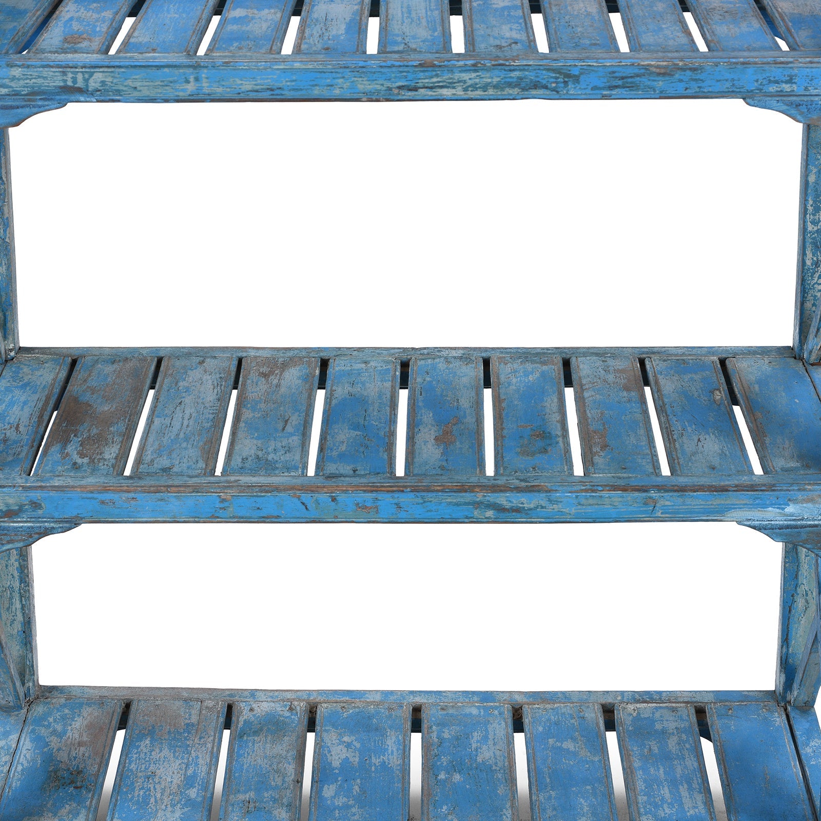 Vintage Painted Indian Teak Shelf - Ca 1930
