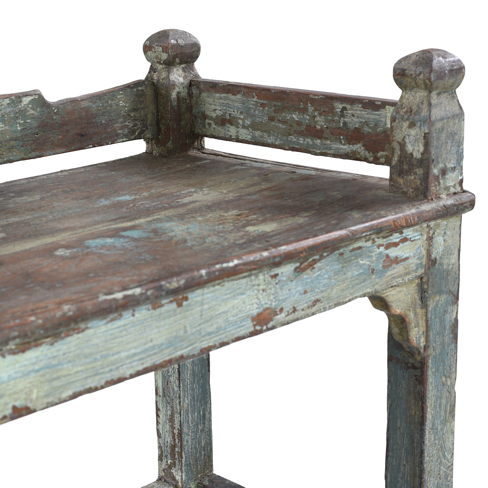 Vintage Blue Painted Indian Shelf - 1930