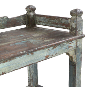 Vintage Blue Painted Indian Shelf - 1930