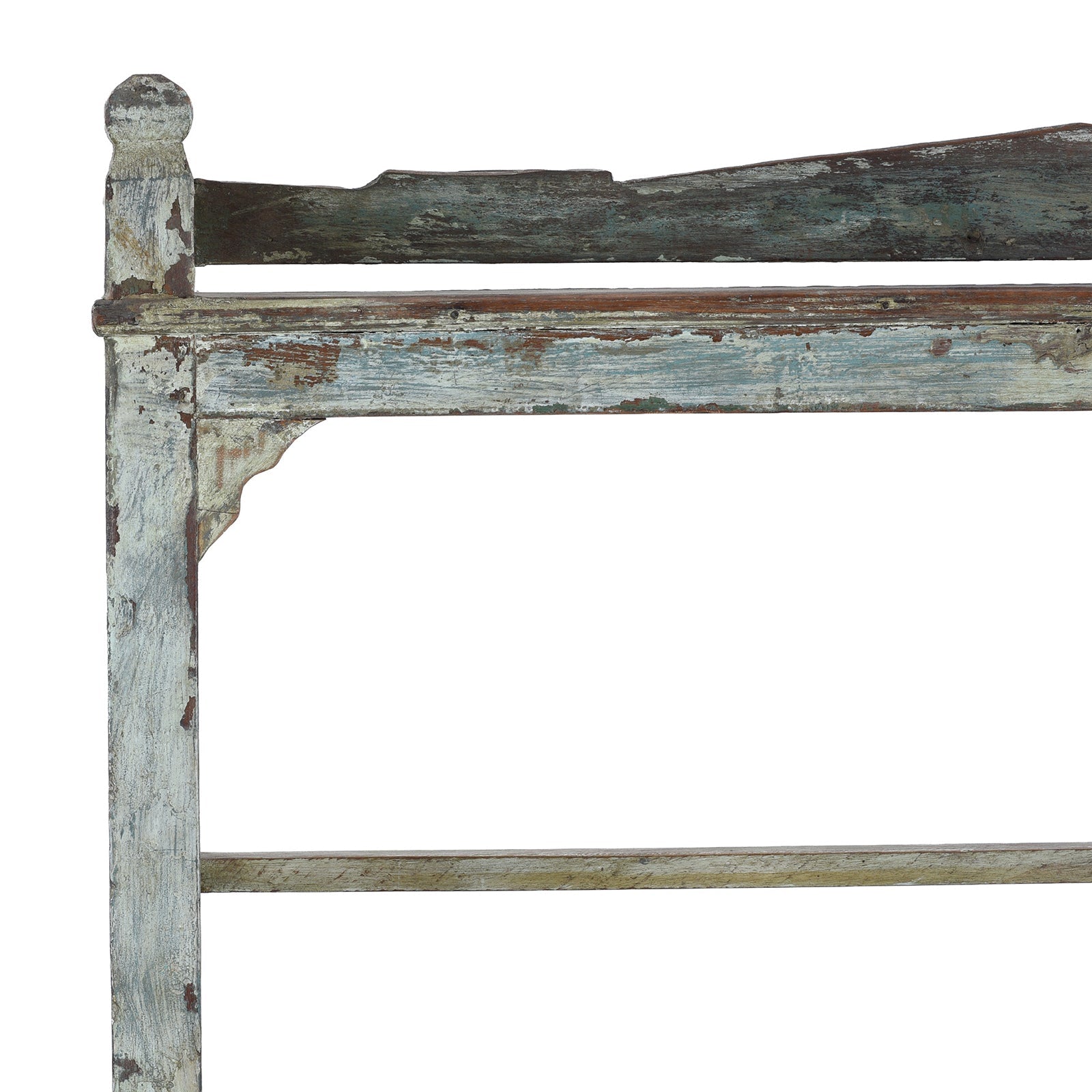 Vintage Blue Painted Indian Shelf - 1930