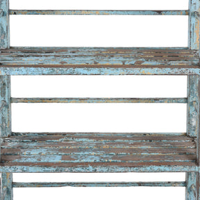 Blue Painted Indian Slatted Shelf - Ca 1930