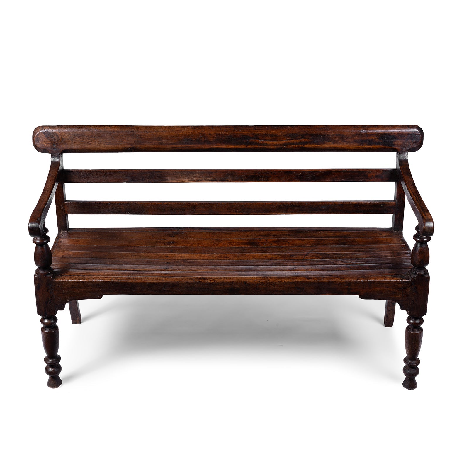 Regency Style Indian Slatted Bench - 19th Century