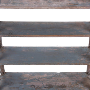Vintage Rustic Painted Indian Teak Shelf - Ca 1930