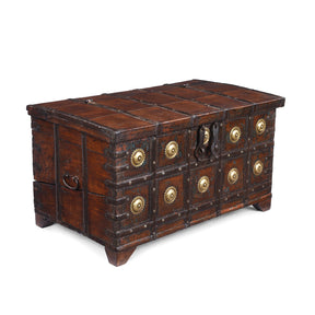 Painted Coffee Table Chest From Gujurat - 19th Century