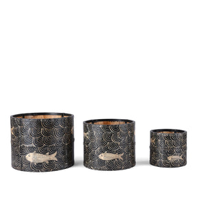 Painted Grain Measure Planter - Fish