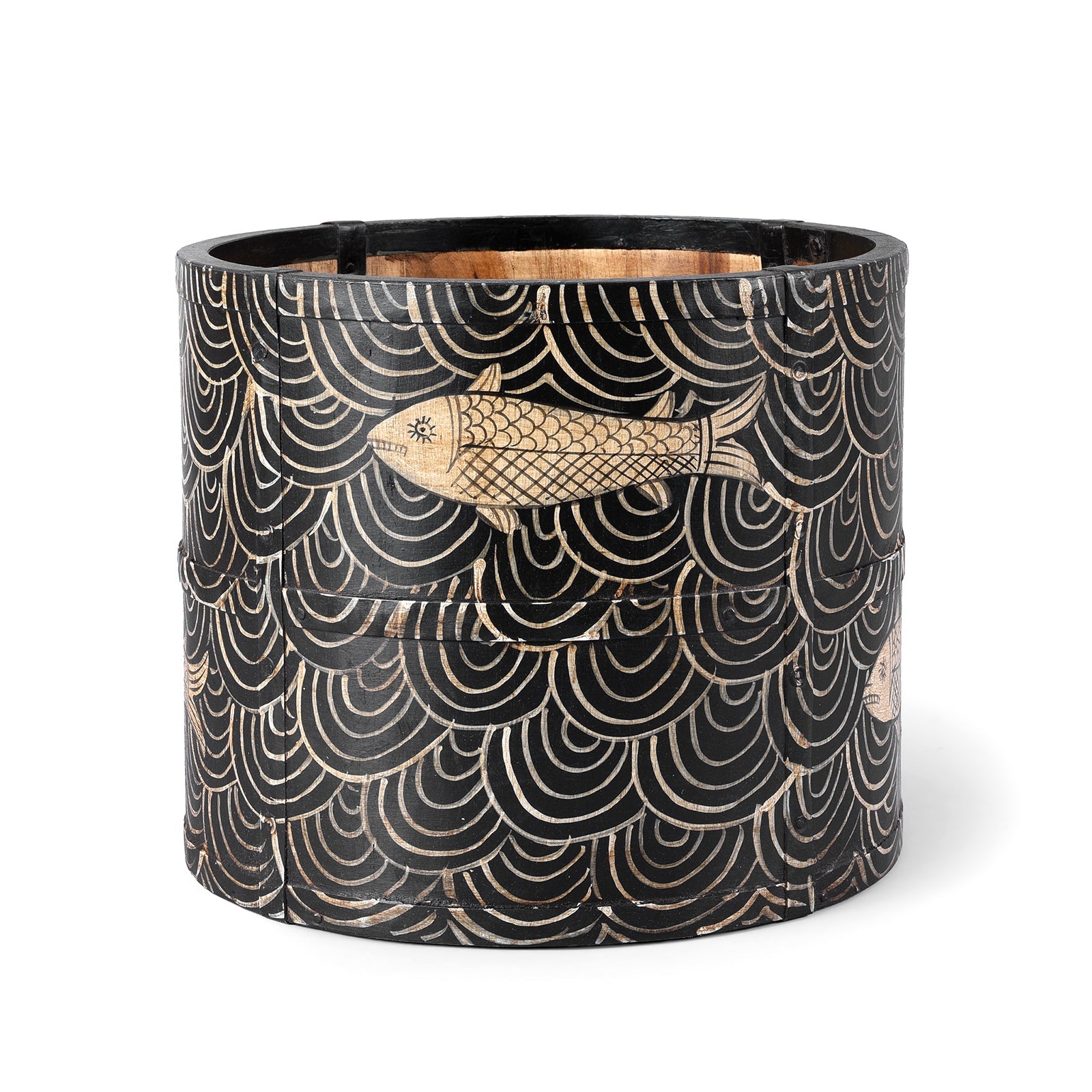 Painted Grain Measure Planter - Fish