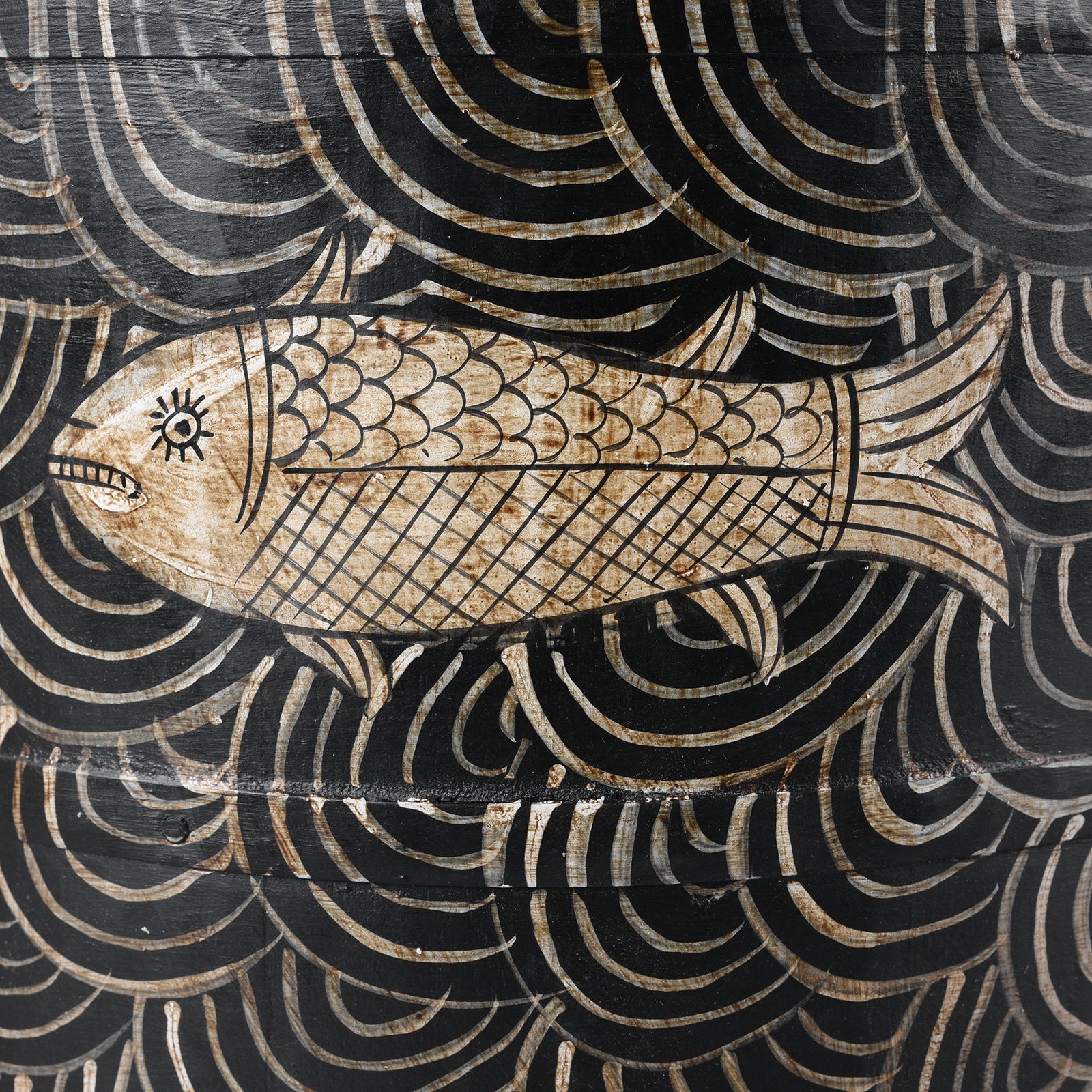 Painted Grain Measure Planter - Fish