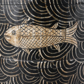 Painted Grain Measure Planter - Fish