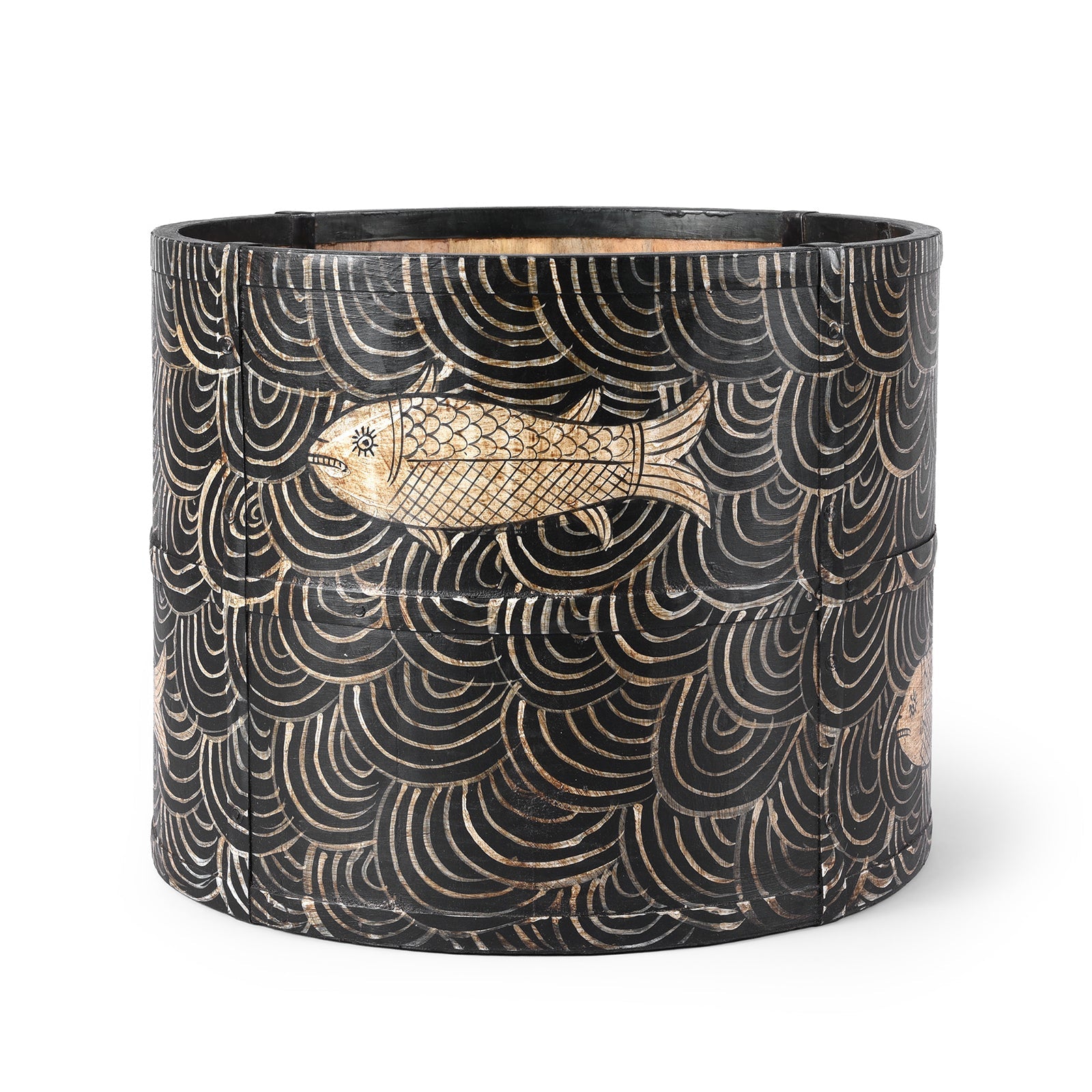 Painted Grain Measure Planter - Fish