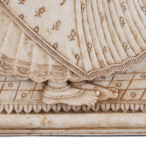 Carved Marble Maharaja & Maharani Panel