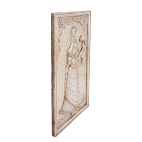 Carved Marble Maharaja & Maharani Panel