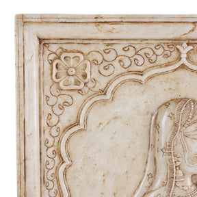 Carved Marble Maharaja & Maharani Panel