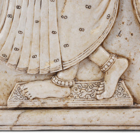 Carved Marble Maharaja & Maharani Panel