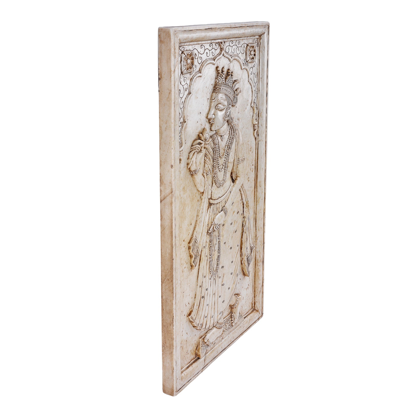 Carved Marble Maharaja & Maharani Panel