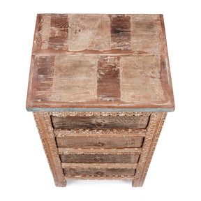 4 Drawer Bedside Cabinet Made From Reclaimed Teak