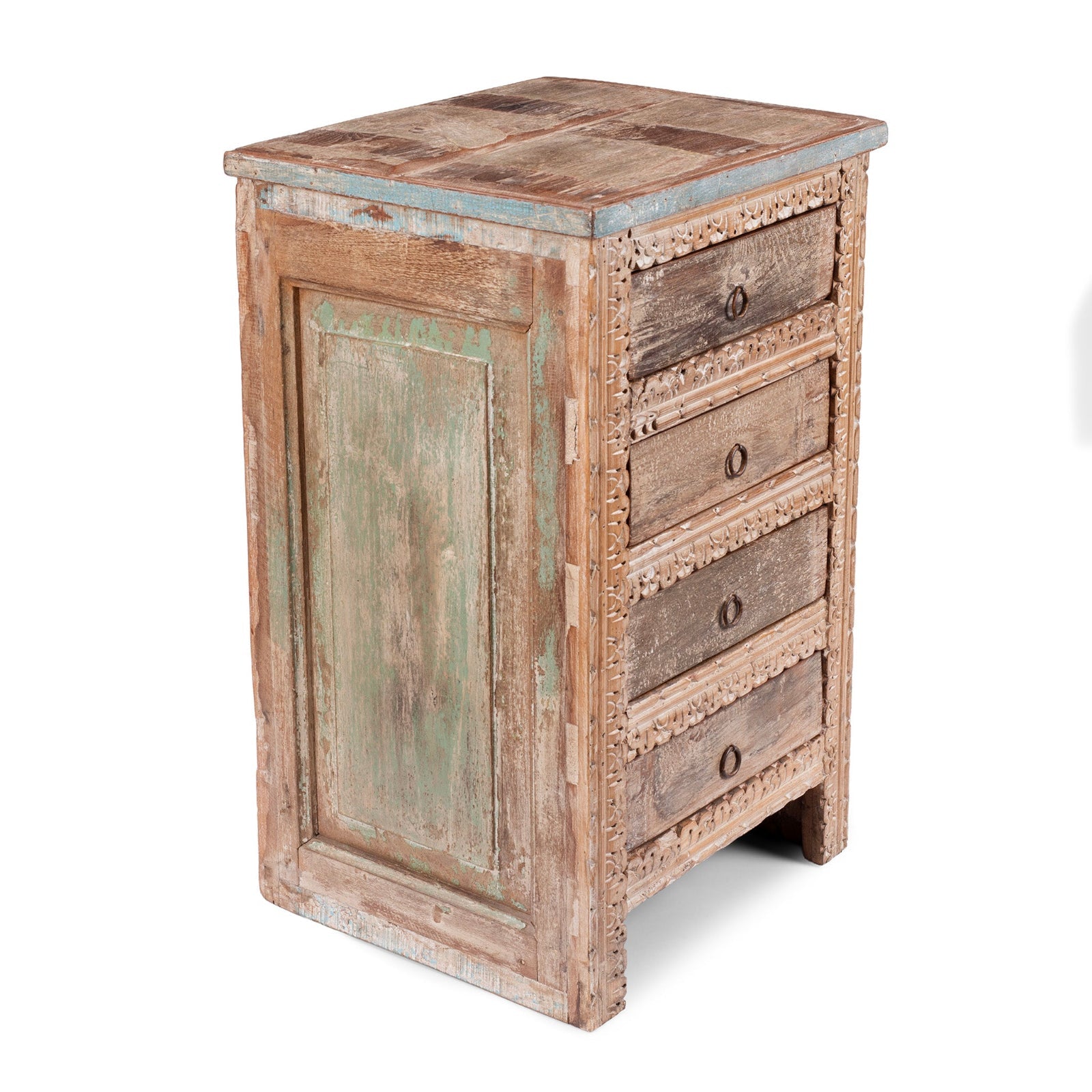 4 Drawer Bedside Cabinet Made From Reclaimed Teak
