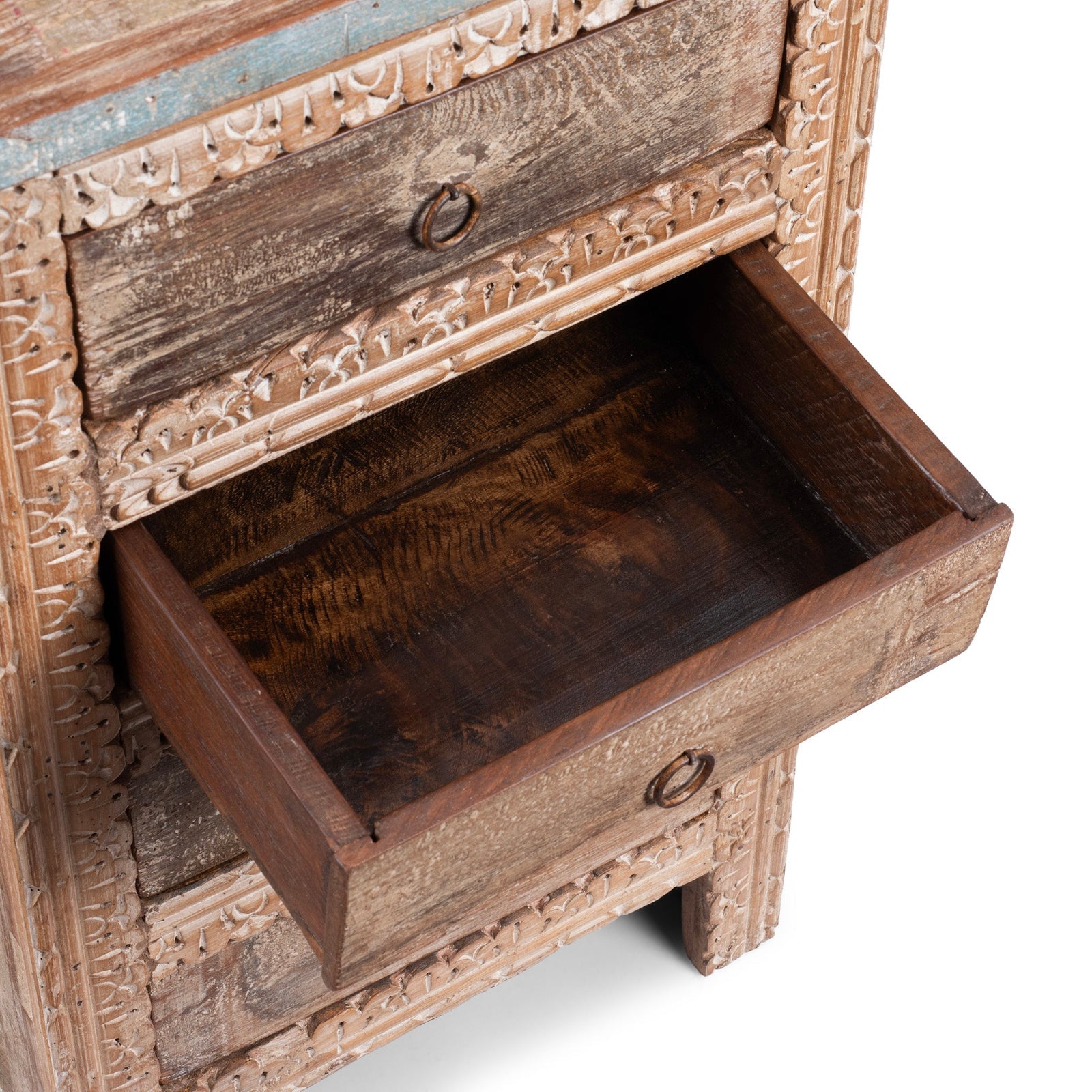 4 Drawer Bedside Cabinet Made From Reclaimed Teak