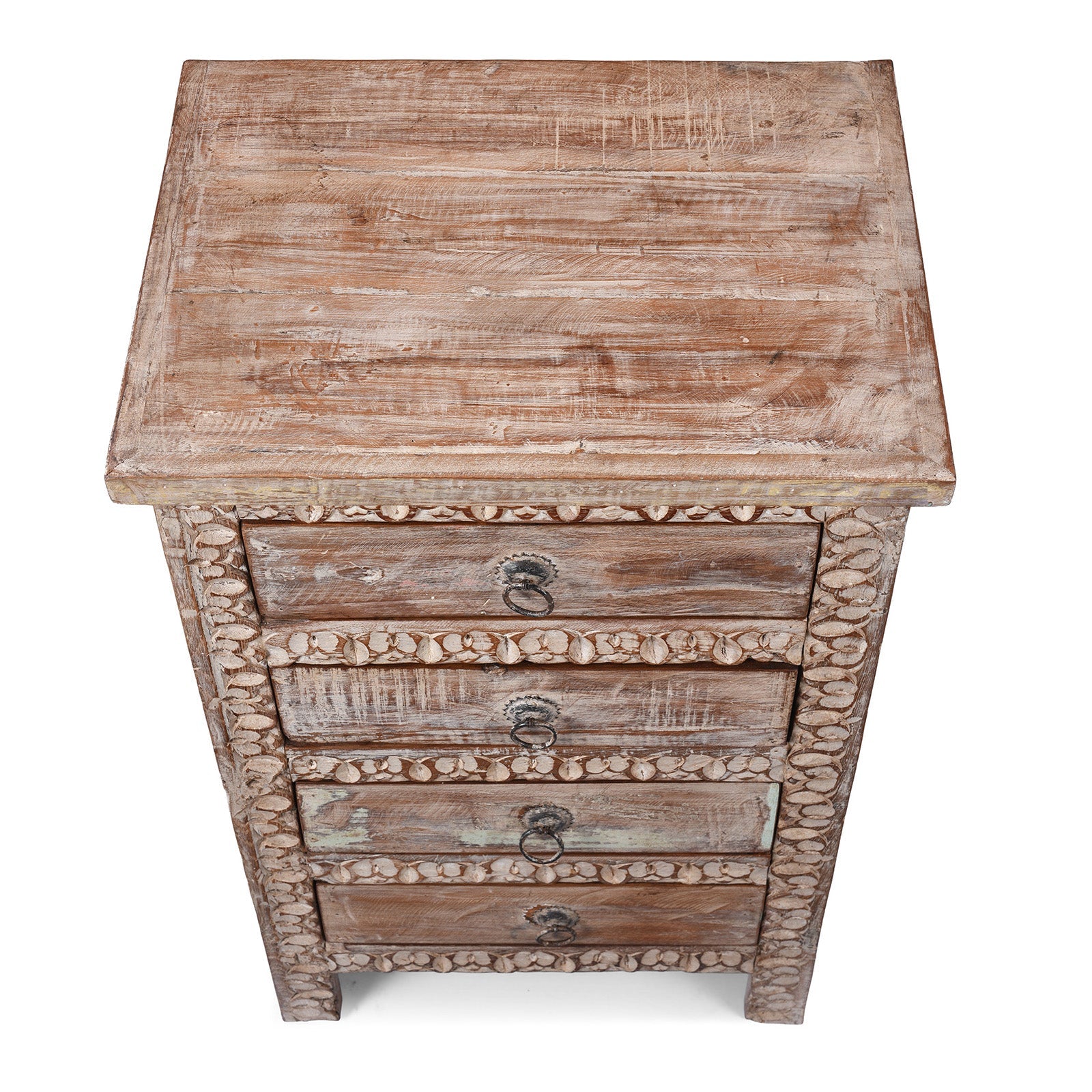 Bedside 4 Drawer Chest Made From Reclaimed Teak