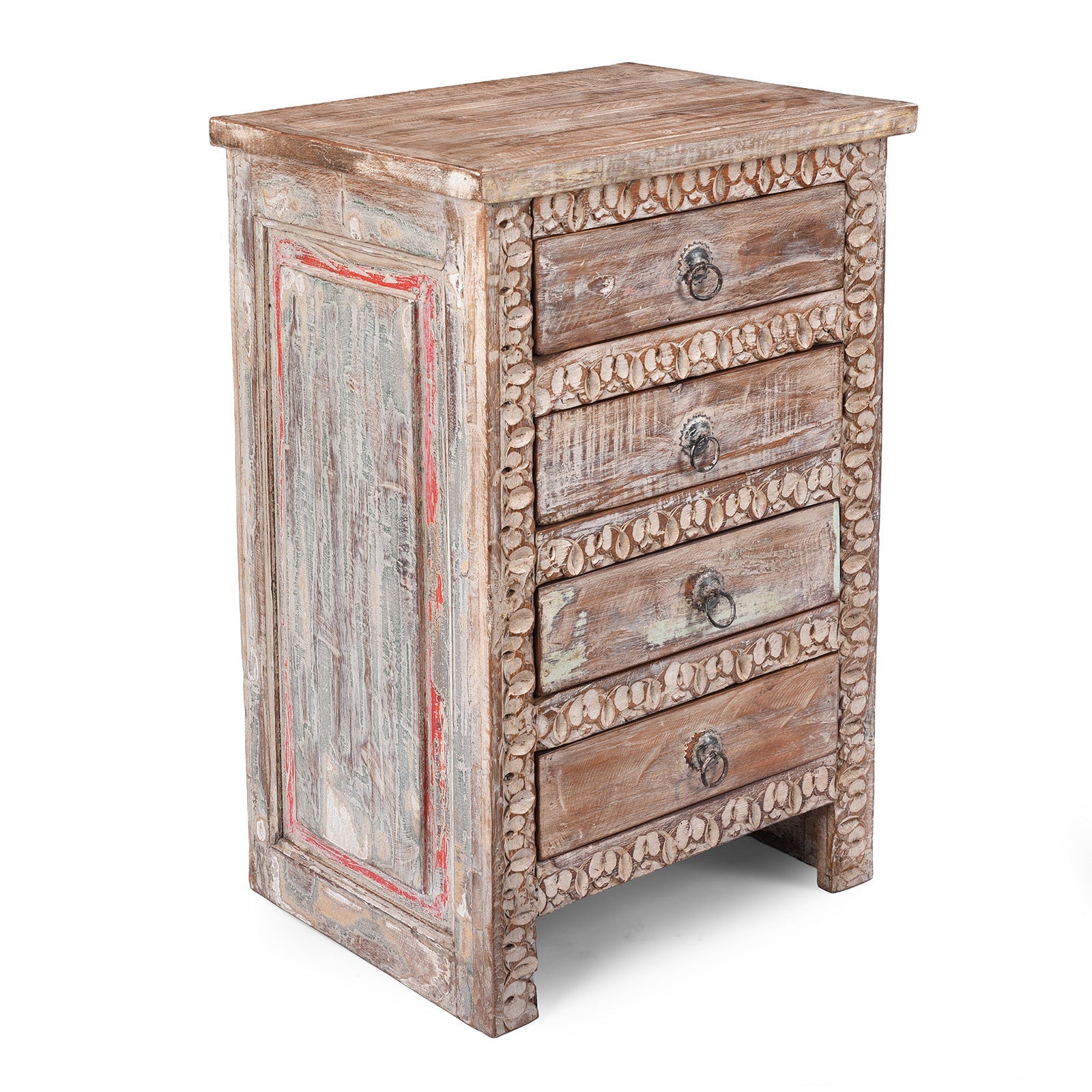 Bedside 4 Drawer Chest Made From Reclaimed Teak