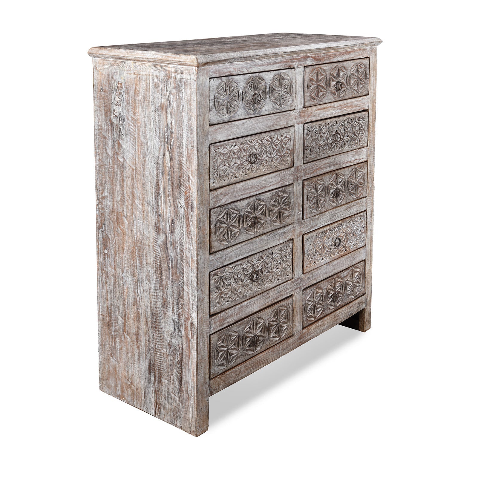 Chest Of 10 Drawers Made From Reclaimed Teak