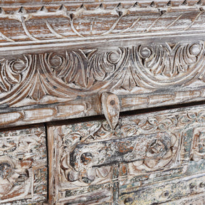 Reclaimed 2 Door Teak Sideboard With Original Paint