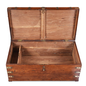 Brass Bound Teak Military Chest - 19th Century