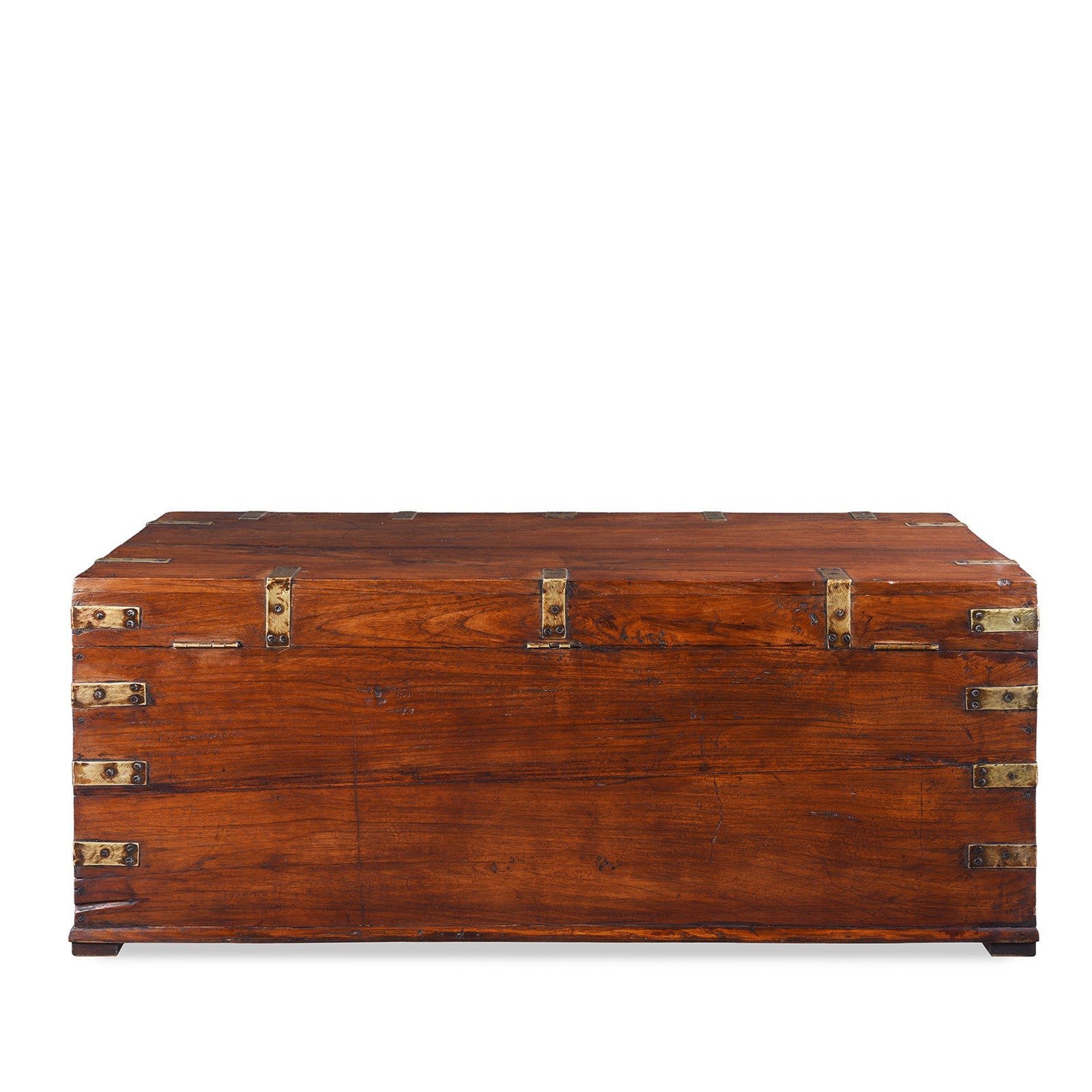 Brass Bound Teak Military Chest - 19th Century