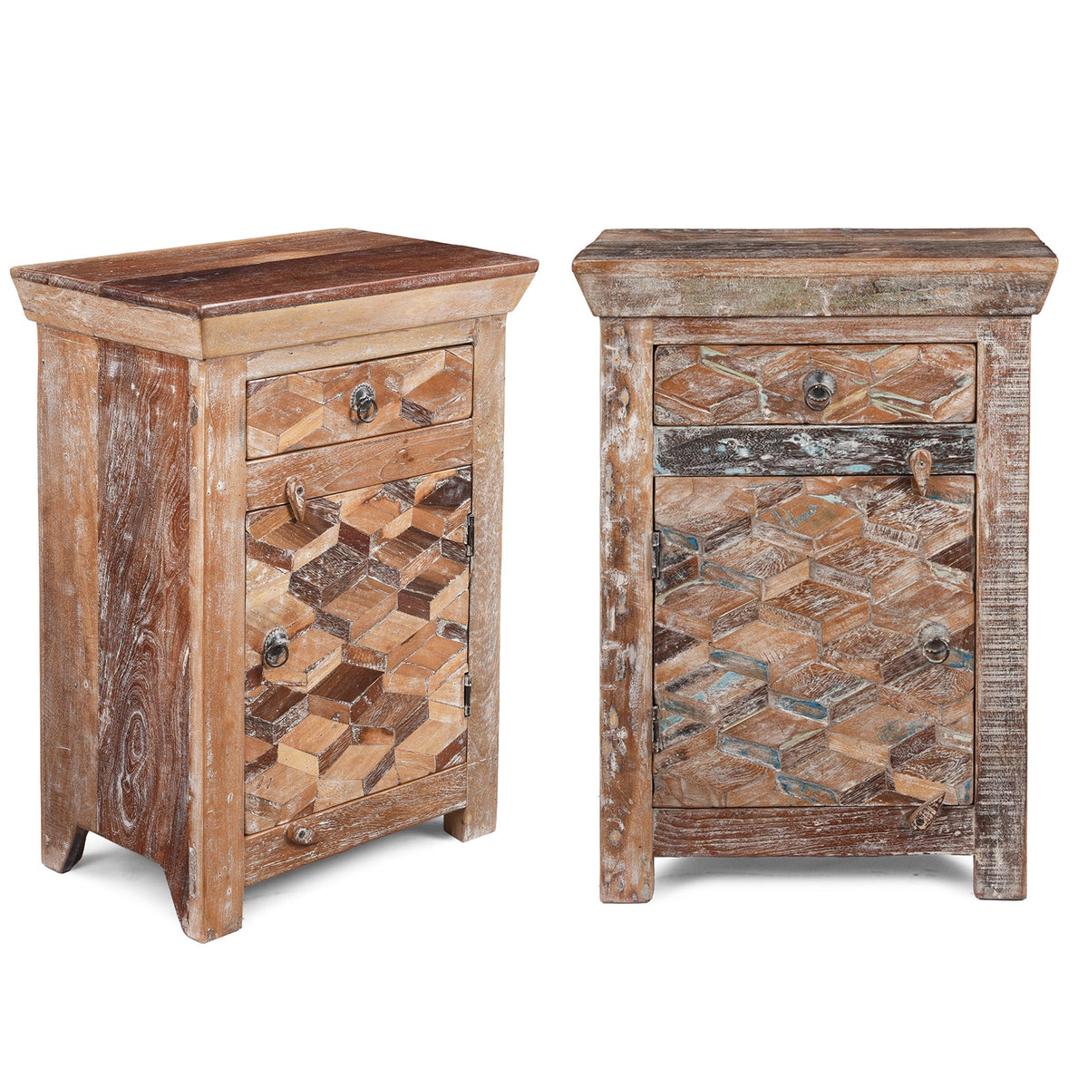 Bedside Cabinets Made From Reclaimed Teak