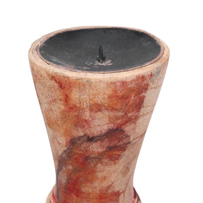 Carved Teak Candlestick Made From An Old Takhat Leg