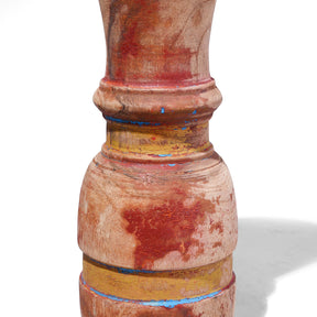 Carved Teak Candlestick Made From An Old Takhat Leg