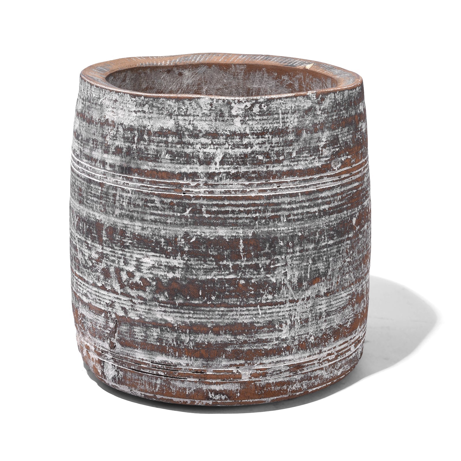 Indian Vintage Limed Wood Grain Measure