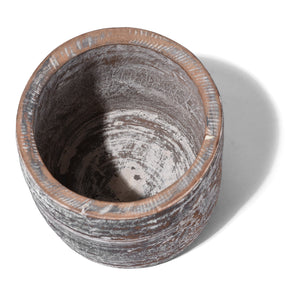 Indian Vintage Limed Wood Grain Measure