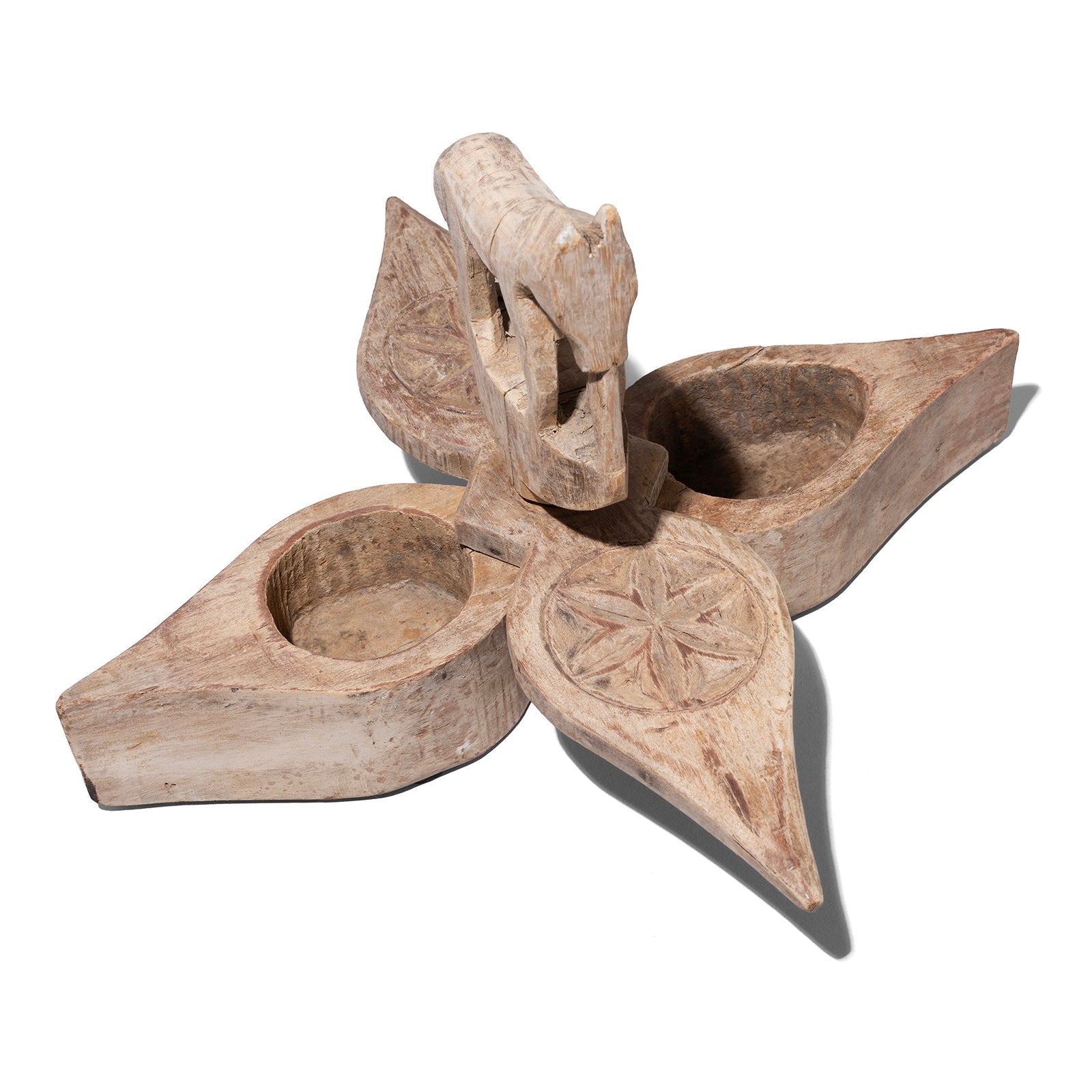 Indian Carved Tika Box From Banswara - 19th Century