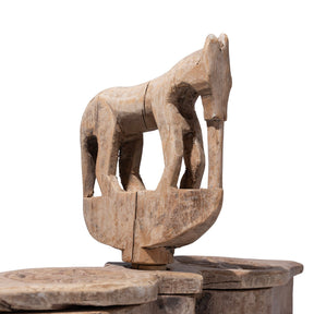 Indian Carved Tika Box From Banswara - 19th Century