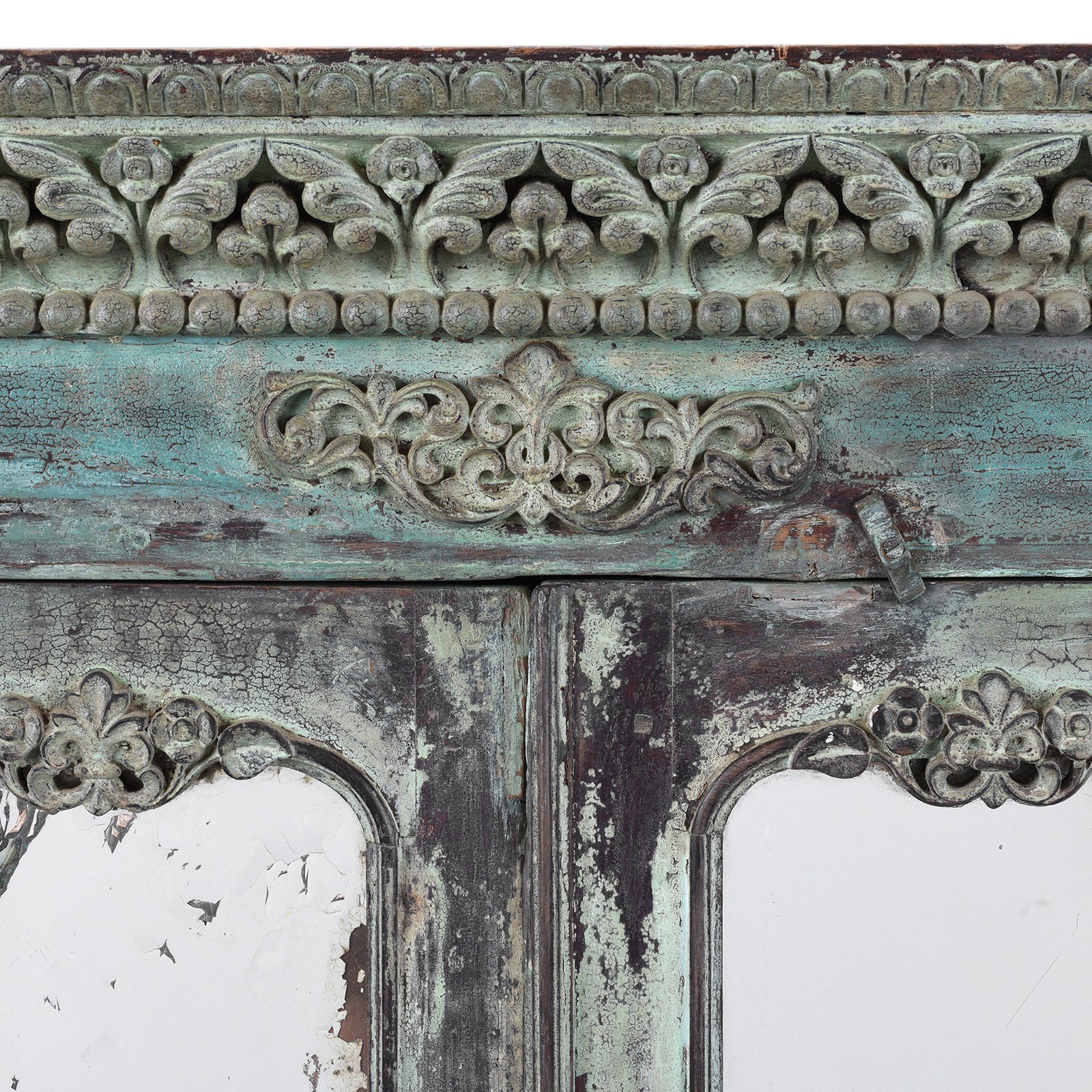 Painted Sunburst Almirah Cabinet - 19th Century