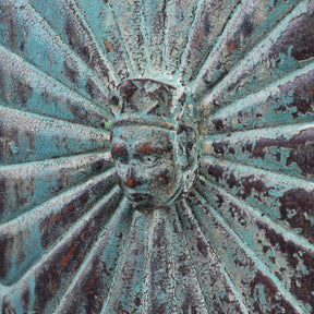 Painted Sunburst Almirah Cabinet - 19th Century