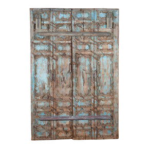 Painted Teak Door From Gujarat - 19th Century