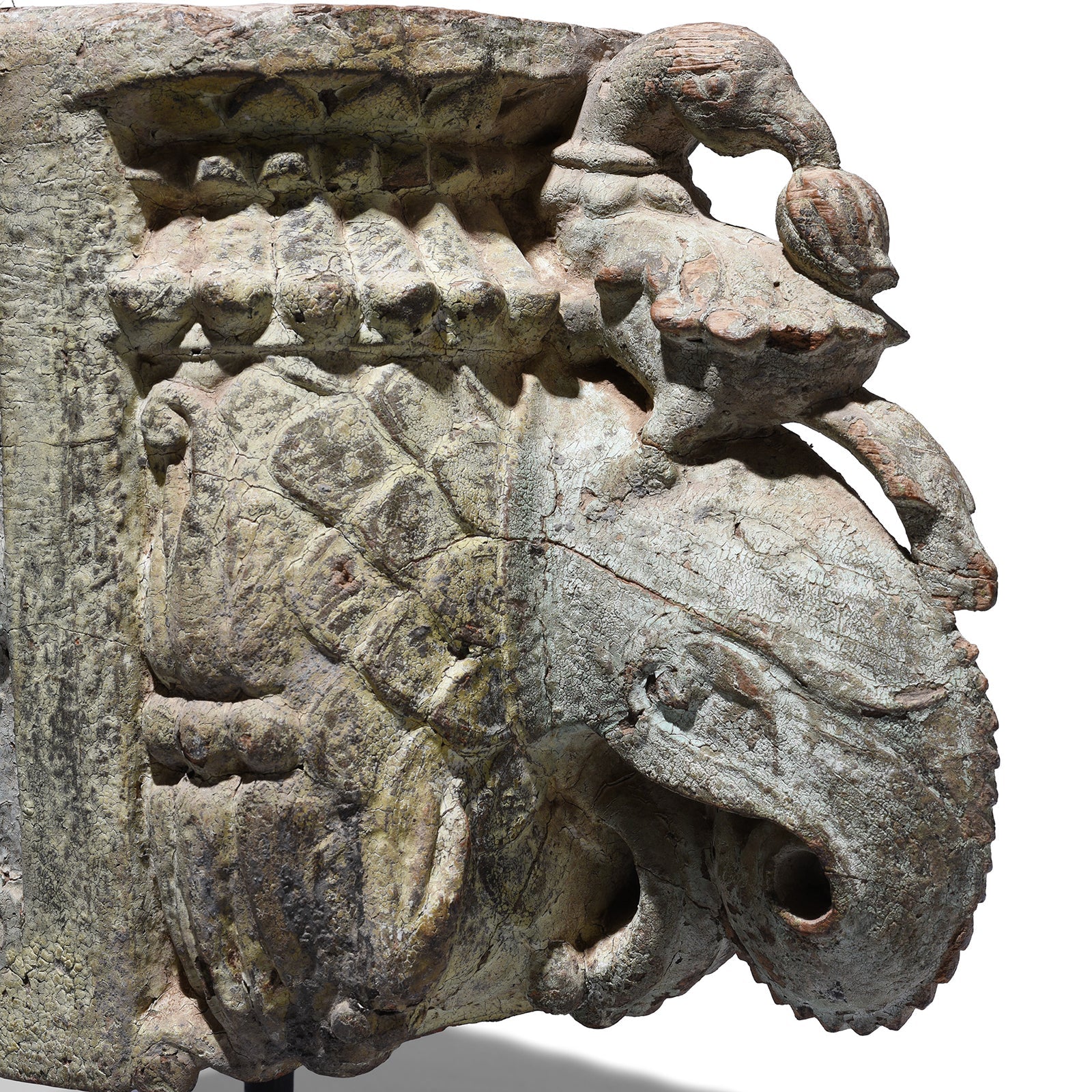 Carved Elephant Corbel From Gujarat - 19th Century
