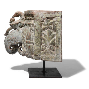 Carved Elephant Corbel From Gujarat - 19th Century