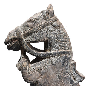 Indian Horse Head Corbel On Stand - 19th Century