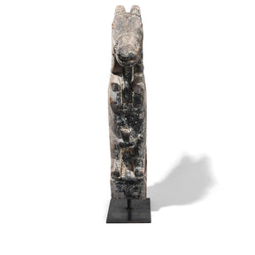 Indian Horse Head Corbel On Stand - 19th Century