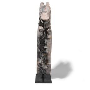 Indian Horse Head Corbel On Stand - 19th Century