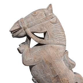Indian Horse Head Corbel On Stand - 19th Century