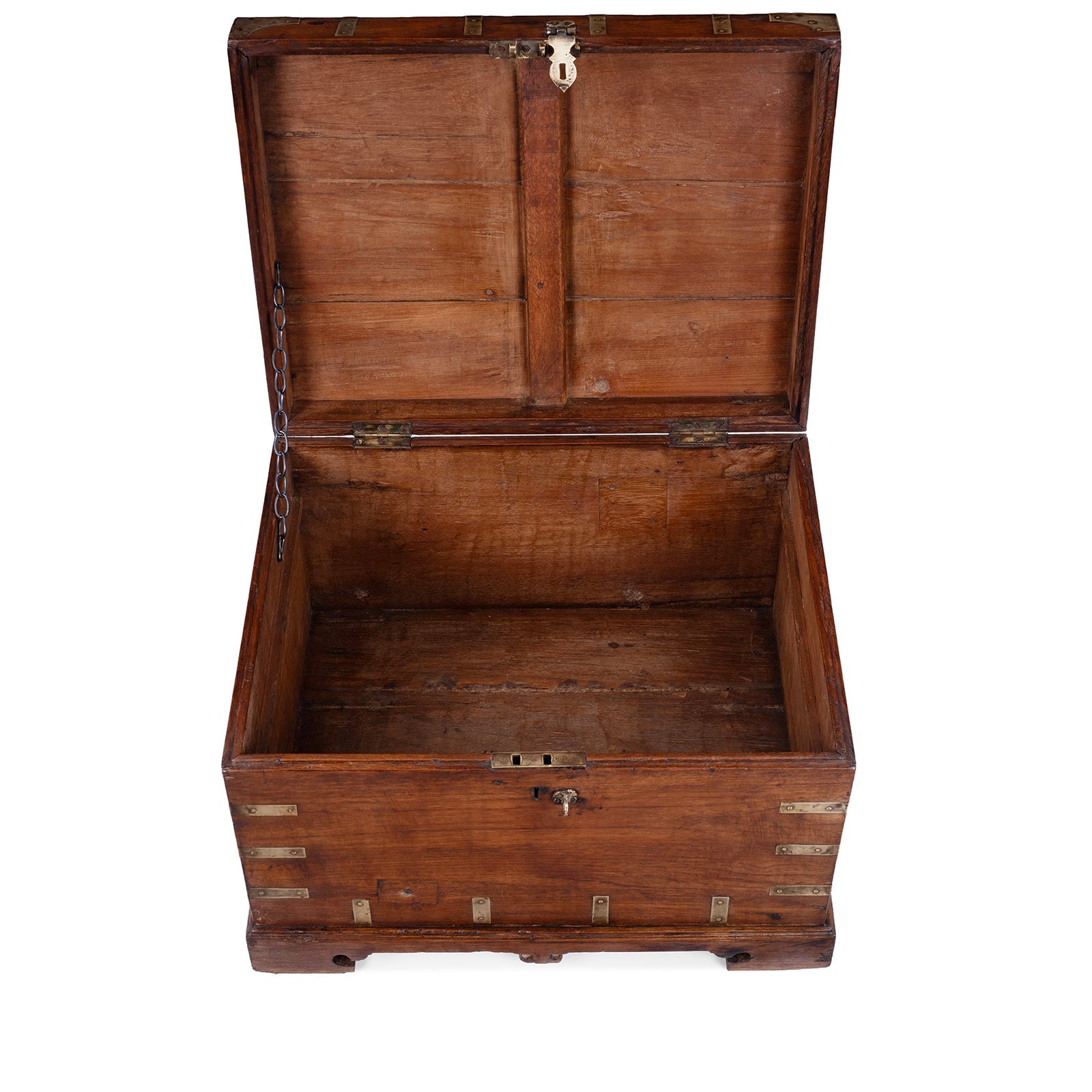 Brass Bound Teak Military Chest -19th Century