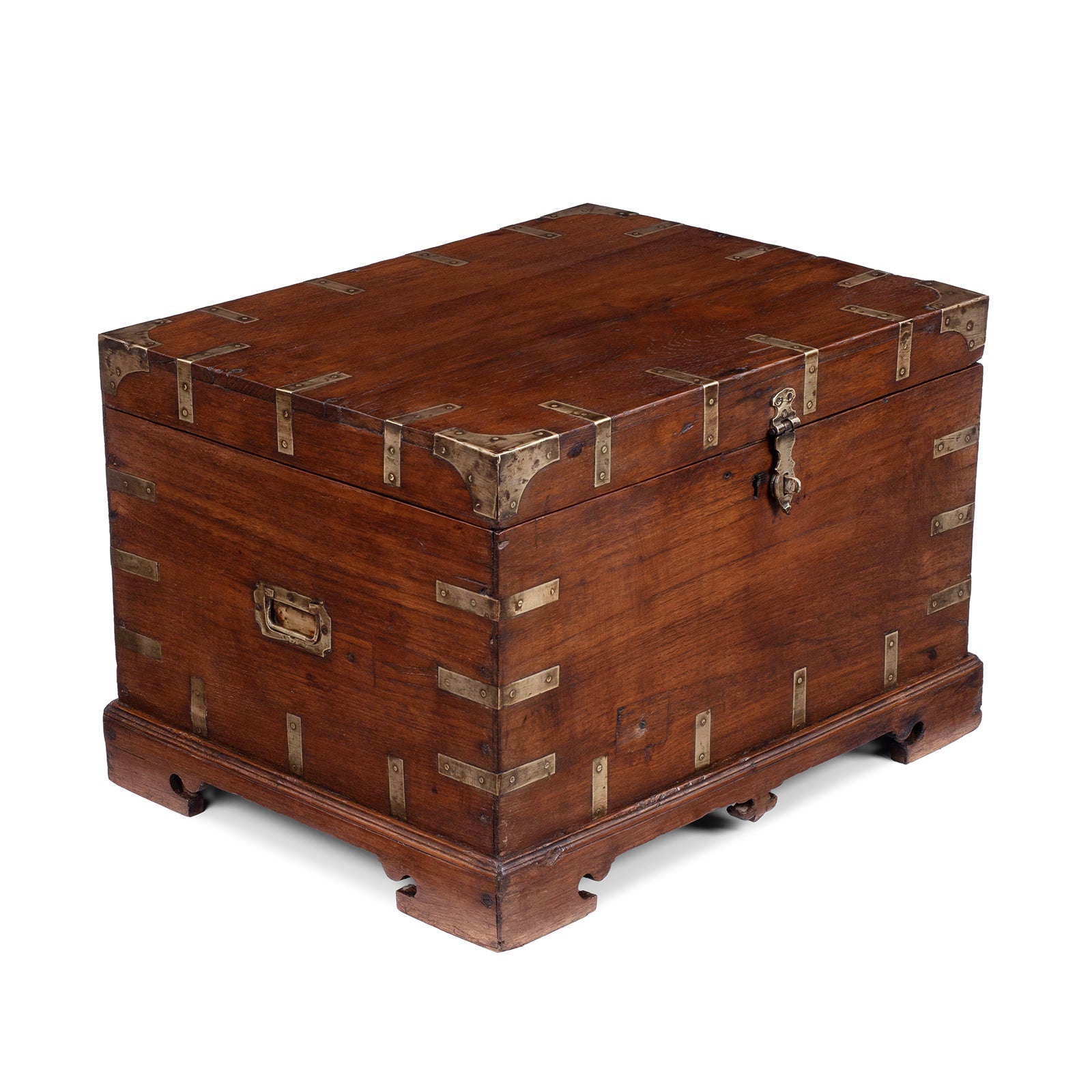 Brass Bound Teak Military Chest -19th Century