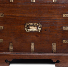Brass Bound Teak Military Chest -19th Century