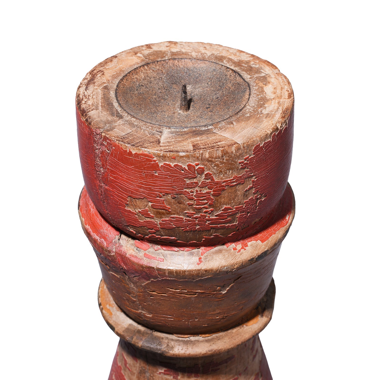 Teak Candlestick Made From An Old Takhat Leg